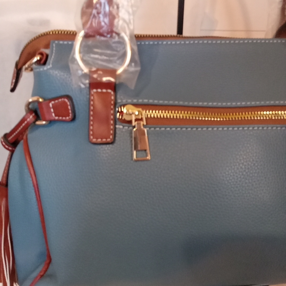 Blue and Brown Women's Handbag - Picture 7 of 13